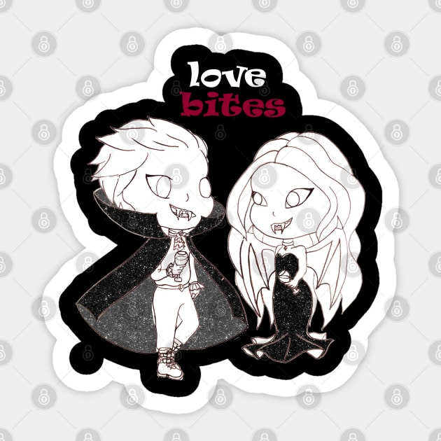 vampire love couple Sticker by loulousworld